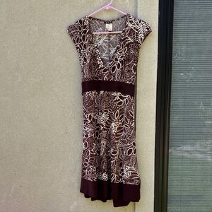 Elegant Brown Floral Dress